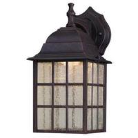 Westinghouse 9 watt 3 LED 6" Weathered Patina Finish on Cast Aluminum with Seeded Glass Panels LED Wall Lantern Light Fixture
