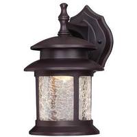 Westinghouse 9 watt 3 LED 6" Oil Rubbed Bronze Finish on Cast Aluminum with Crackle Glass LED Wall Lantern Light Fixture