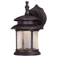 Westinghouse 9 watt 3 LED 9" Oil Rubbed Bronze Finish on Cast Aluminum with Crackle Glass LED Wall Lantern Light Fixture