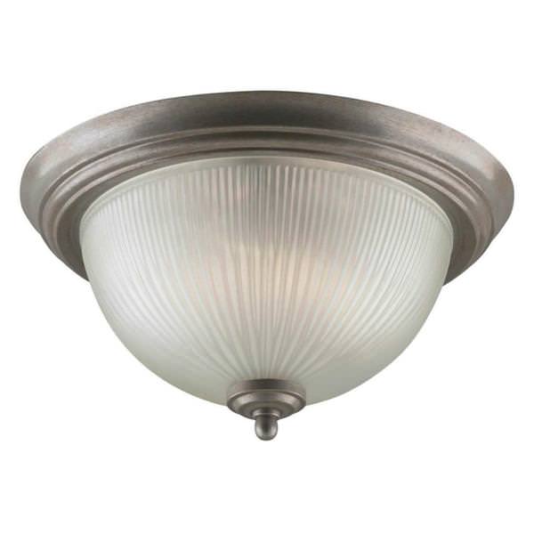 2 Light Pewter Patina Ceiling Light Fixture