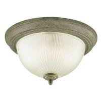 Westinghouse 2 Light 13" Round Cobblestone Frosted Ribbed Glass Shade Ceiling Light Fixture
