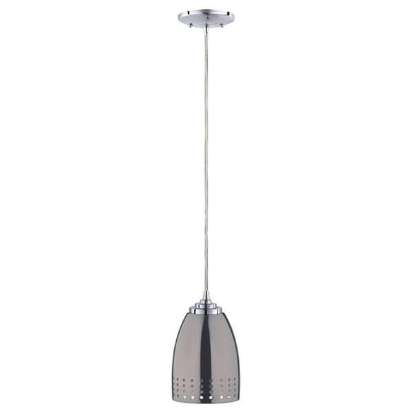 1 Light (Medium Screw Base) 4.75" Gun Metal Finish with Perforated Metal Shade Mini Pendant Light Fixture