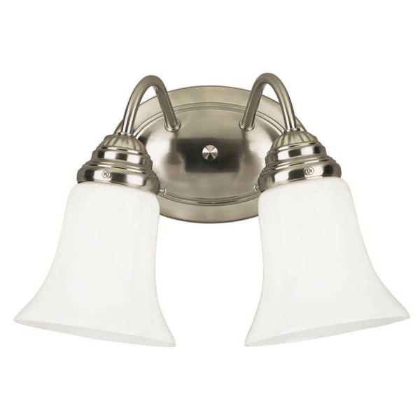 2 Light Brushed Nickel Wall Light Fixture