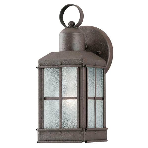 1 Light Textured Rust Patina Wall Light Fixture