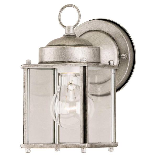 1 Light Antique Silver Wall Light Fixture