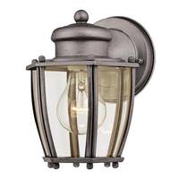 Westinghouse 1 Light 8" Antique Silver Clear Curved Glass Panels Wall Light Fixture