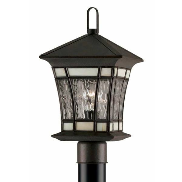 1 Light Textured Rust Patina Outdoor Light Fixture