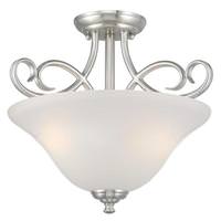 Westinghouse 2 Light 15"Brushed Nickel Semi-Flush Ceiling Light Fixture