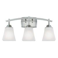 Westinghouse 3 Light Brushed Nickel Frosted Glass Shades Wall Light Fixture