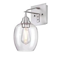 Westinghouse 1 Light Brushed Aluminum Clear Glass Shade Wall Light Fixture