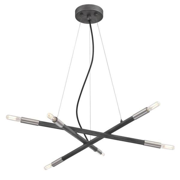 6 Light 4.5 watt 2700K  Warm White Distressed Aluminum Dimmable LED Chandelier
