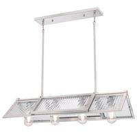 Westinghouse 4 Light Brushed Nickel Clear Waffle Glass Chandelier Light Fixture
