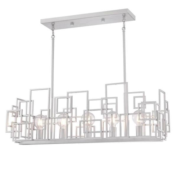5 Light  Nickel Luster Finish Indoor Chandelier