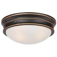 Westinghouse 2 Light Oil Rubbed Bronze with Frosted Glass Flush Ceiling Light Fixture