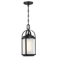 Westinghouse 1 Light 17" Matte Black Frosted Glass Outdoor Pendant Fixture