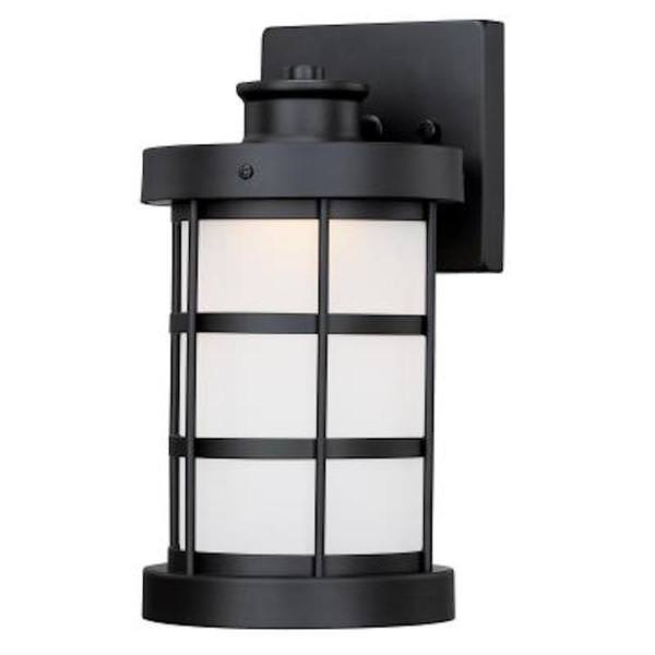 1 Light 13 watt Matte Black Frosted Glass Shade 2700K Warm White Dimmable LED