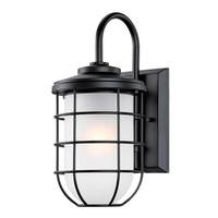 Westinghouse 1 Light 17" Matte Black with Frosted Glass Wall Light Fixture