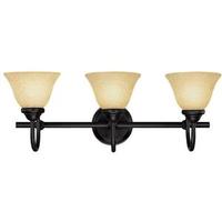 View 3 Light (Medium Screw Base) 24" Elena Dark Bronze Finish with Antique Amber Glass Wall Light Fixture