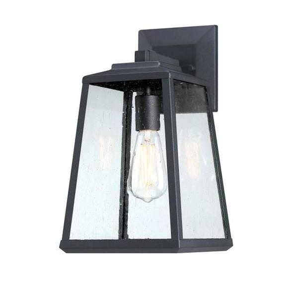 1 Light Textured Black Outdoor Wall Fixture