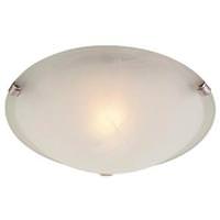 Westinghouse 1 Light (Medium Screw Base) 12" Flush Mount White and Brushed Nickel Finish with White Alabaster Glass Ceiling Light Fixture