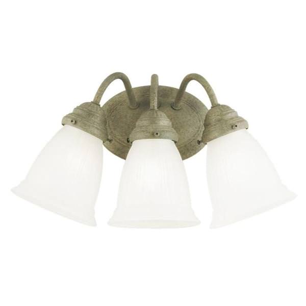 3 Light Cobblestone Frosted Glass Shades Wall Light Fixture
