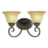 Westinghouse 2 Light Ebony Bronze Aged Alabaster Glass Shades Wall Light Fixture