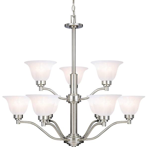 9 Light Brushed Nickel Ceiling Light Fixture