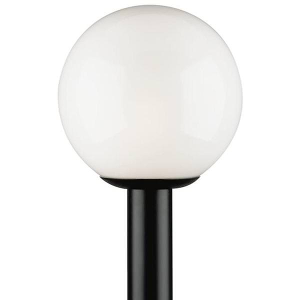 1 Light White Globe Black Base