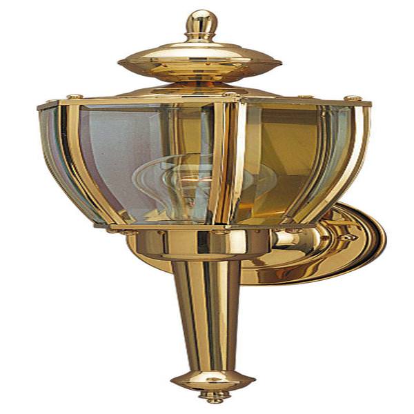 1 Light Polished Solid Brass Wall Light Fixture