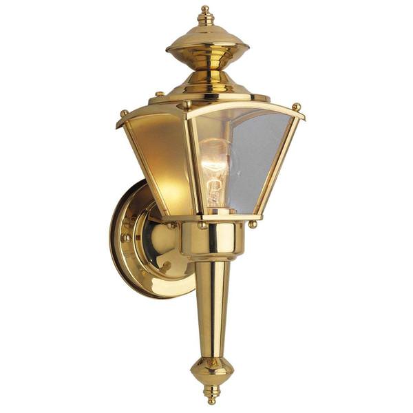 1 Light Polished Solid Brass Wall Light Fixture