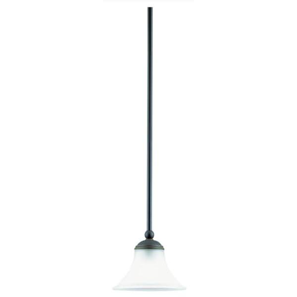 1 Light Weathered Bronze Frosted Glass Shade Mini Pendant Light Fixture