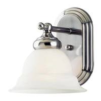 Westinghouse 1 Light Brushed Nickel Frosted White Alabaster Glass Shade Wall Light Fixture