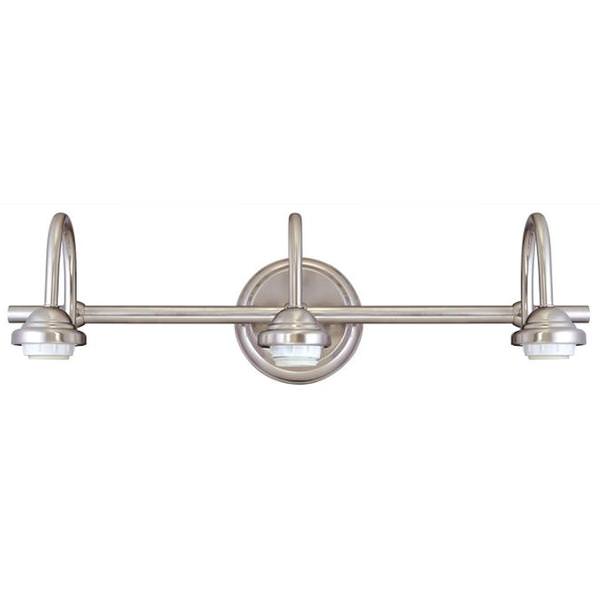 3 Light (Medium Screw Base) 22.6" Brushed Nickel Finish Wall Light Fixture