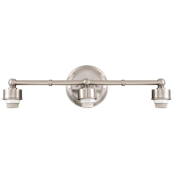 3 Light (Medium Screw Base) 21.2" Brushed Nickel Finish Wall Light Fixture