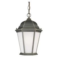 Westinghouse 1 Light 14" Rust Frosted Seeded Glass Panels Outdoor Pendant Fixture