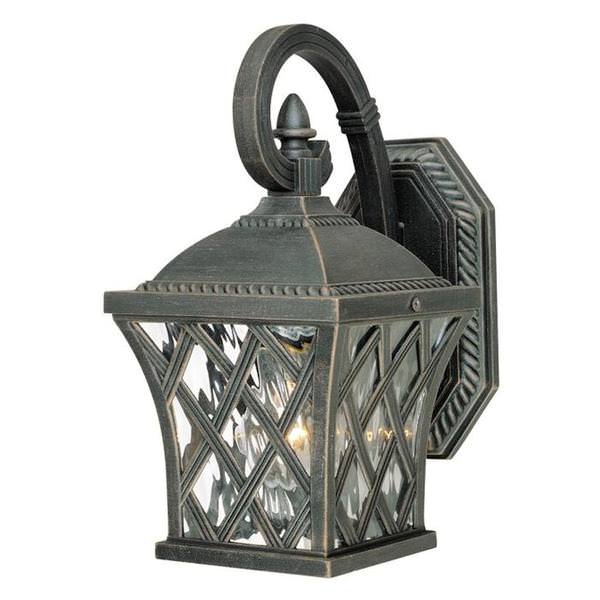 1 Light 11.5" Rust Clear Water Glass Panels Wall Light Fixture