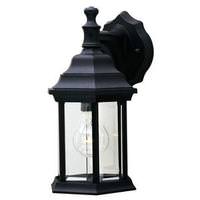 Westinghouse 1 Light Textured Black Finish Cast Aluminum Clear Beveled Glass Wall Light Fixture