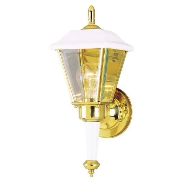 1 Light 14" White Clear Beveled Glass Panels Wall Light Fixture