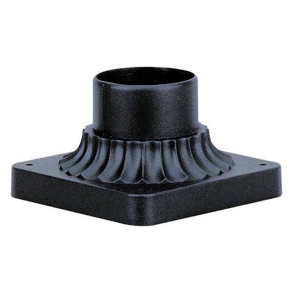 Textured Black Cast Aluminum Pedestal Mount for Post Lantern Light Fixture