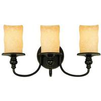 View 3 Light (Medium Screw Base) 19.5" Burnished Bronze Patina Finish with Burnt Scavo Glass Wall Light Fixture