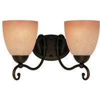 Westinghouse 2 Light (Medium Screw Base) 14" Oil Rubbed Bronze Finish with Aged Alabaster Glass Wall Light Fixture