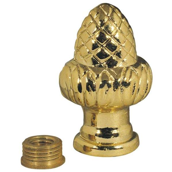 1.5" Brass Plated Acorn Lamp Finial