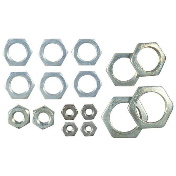 16 Assorted Steel Hex Nuts