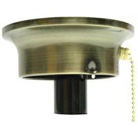 Westinghouse 3.25" Fitter Antique Brass Glass Shade Fixture Kit with Pull Chain Switch