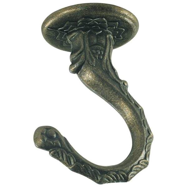 2.5" Antique Brass Large Swag Hook