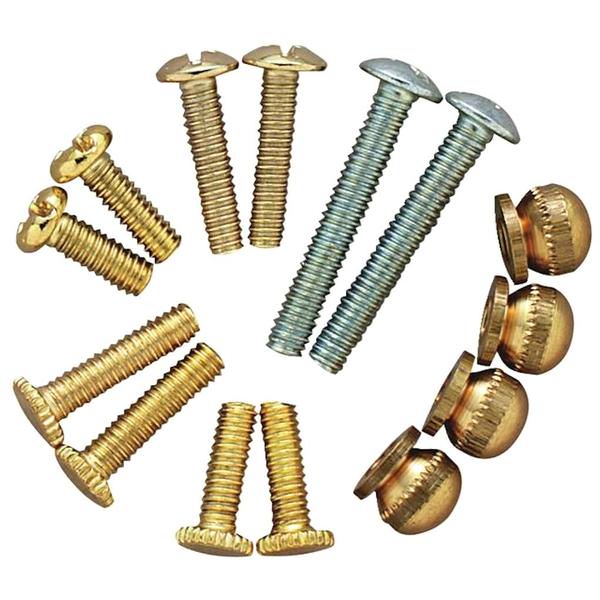 Brass & Nickel Plated Metric Lighting Fixture Repair Kit (Set of 14)