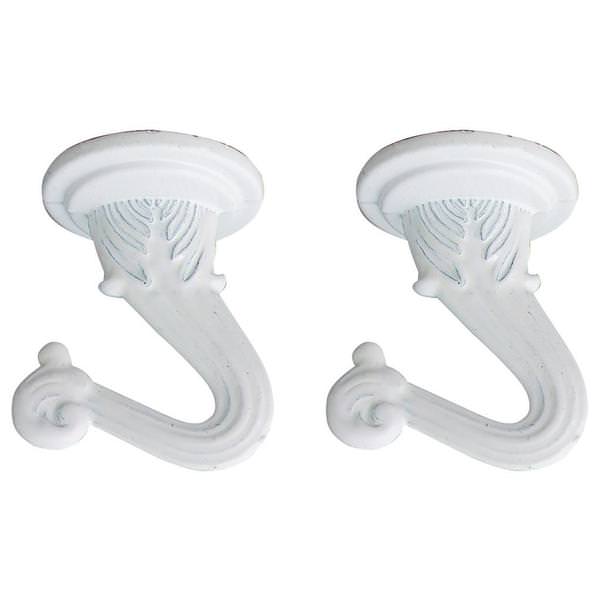 1.5" White Swag Hook (2 pack)