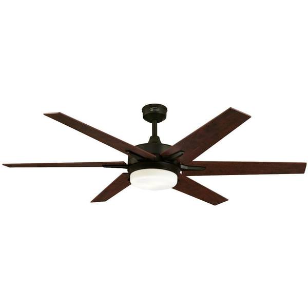 60" Oil Rubbed Bronze "Cayuga" Reversible Six-Blade Indoor LED Ceiling Fan