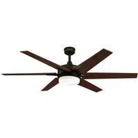 View 60" Oil Rubbed Bronze "Cayuga" Reversible Six-Blade Indoor LED Ceiling Fan