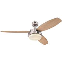 View 52" Brushed Nickel "Alloy LED" Reversible Three-Blade Indoor LED Ceiling Fan
